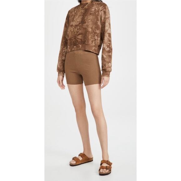 Cotton Citizen Ibiza Ribbed Bike Shorts in Java Brown Size XS - Picture 1 of 7